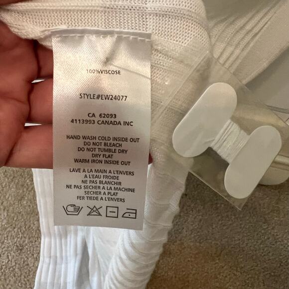 Elena Wang White Long Cardigan Open Front Size Medium NWT Boho - Picture 5 of 7